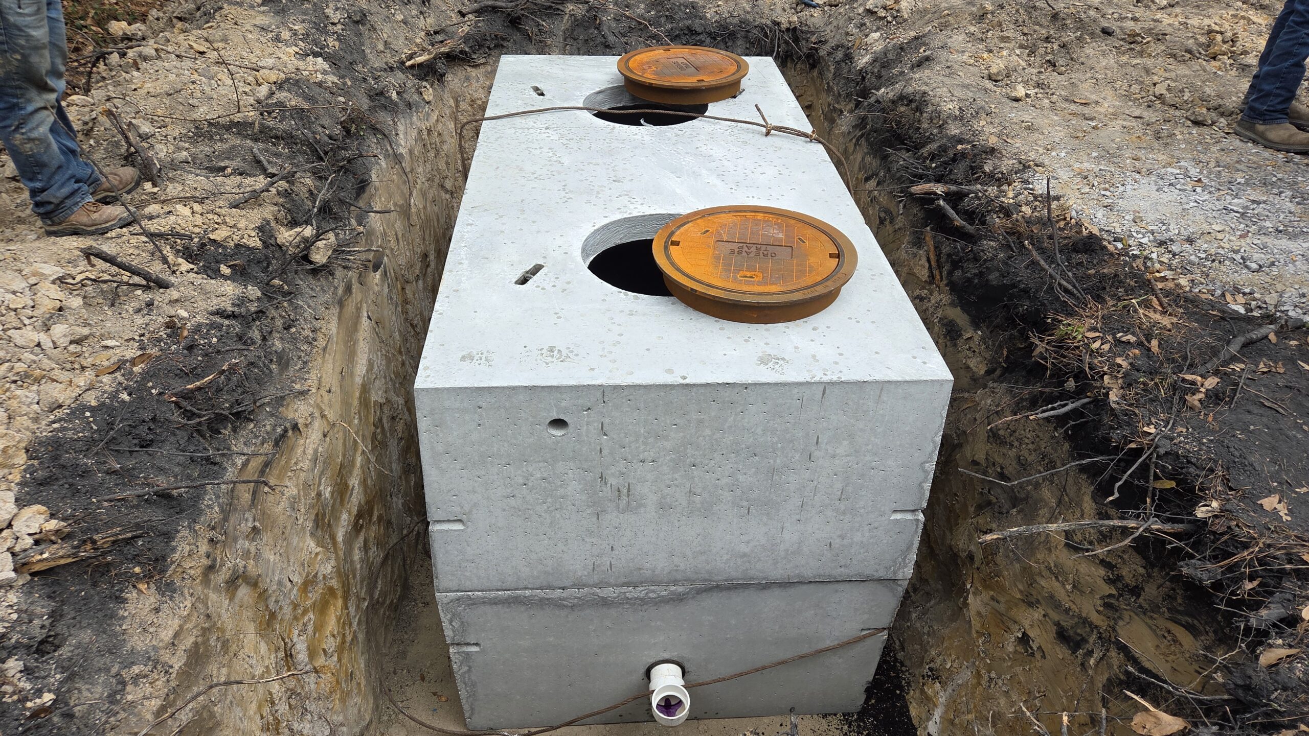 grease trap installation ready at Bruiser's The Hot Dog Place