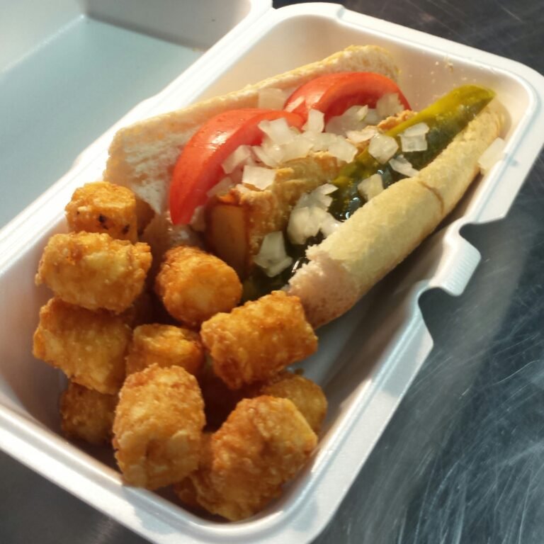 Bartman's Catch beer-battered cod sandwich with tater tots at Bruiser's
