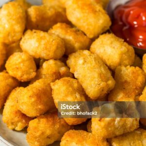 Homemade Baked Fried Tater Tot Potatoes with Ketchup