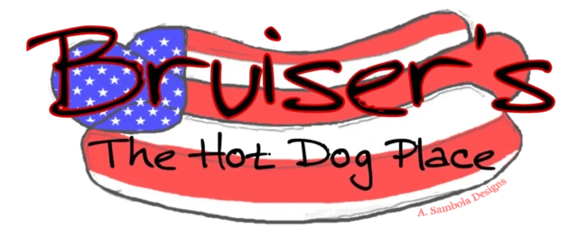 Bruiser's The Hot Dog Place Flag Logo Footer